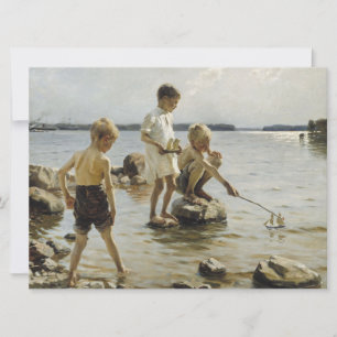 Jungs, die an der Küste spielen (von Albert Edelfe Karte