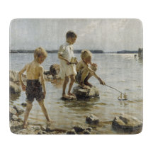 Jungs, die an der Küste spielen (von Albert Edelfe