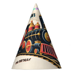 Jungs, die zwei Züge Vintag haben, 2. Geburtstag Partyhütchen