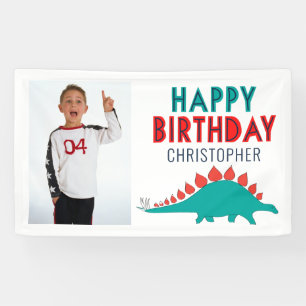 Jungs Dinosaur Happy Birthday Party Foto Banner