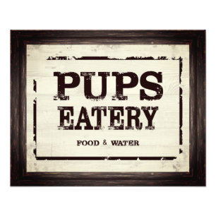 Jungs Eatery Hund Food Water Satin Print Fotodruck