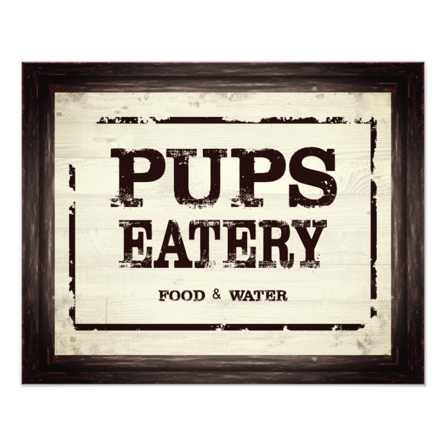 Jungs Eatery Hund Food Water Satin Print Fotodruck (Vorne)
