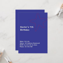 Jungs Einladung Star Blue Red