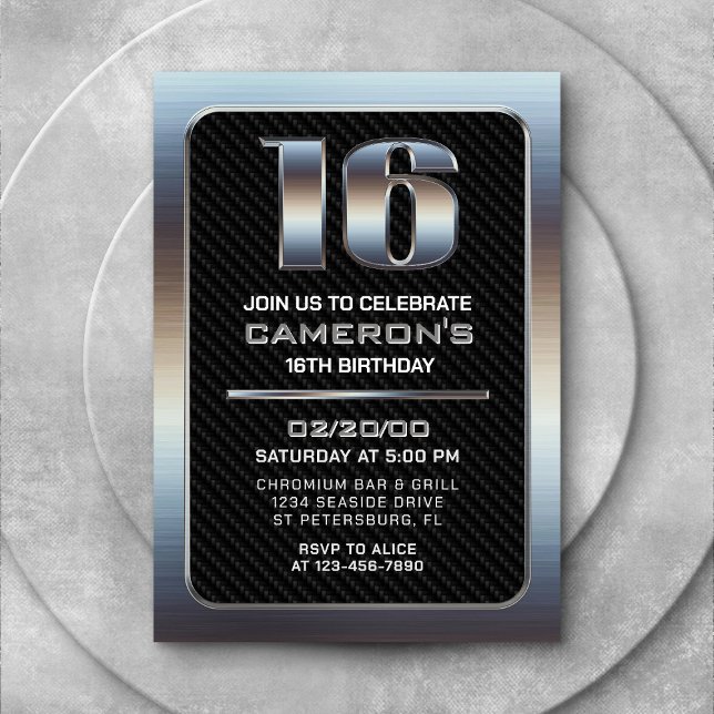 Jungs Einladung zum 16. Geburtstag (Von Creator hochgeladen)