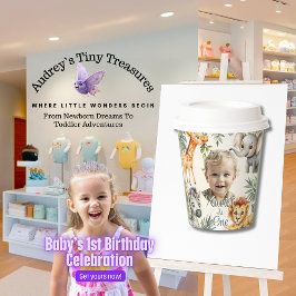 Jungs erster Geburtstag - Jungle Safari Paper Cups Pappbecher