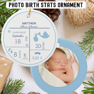 Jungs Foto Personalisierte Geburtserklärung Keramik Ornament