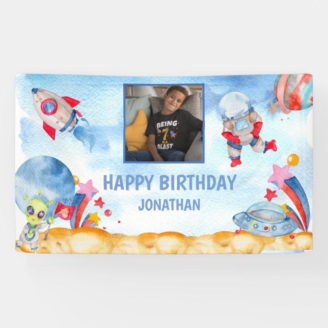 Jungs Foto Weltraumatronin Blue Red Banner (Horizontal)