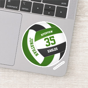 Jungs grün schwarze Mannschaft Farben Volleyball Aufkleber