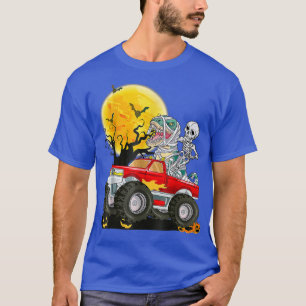 Jungs Halloween Monster Truck Crash Pumpkin Dinosa T-Shirt