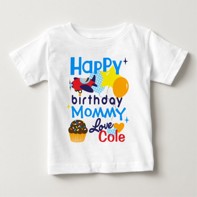 Jungs Happy Geburtstag bis Mommy Shirt von Son (Vorderseite)
