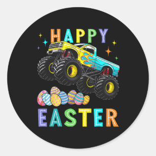Jungs Happy Ostermonster Truck Ostereier Dog Runder Aufkleber