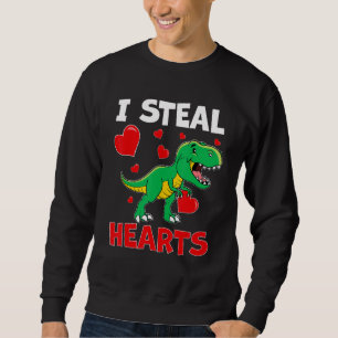 Jungs ich stehle Herzen Dinosaurierliebhaber Kinde Sweatshirt