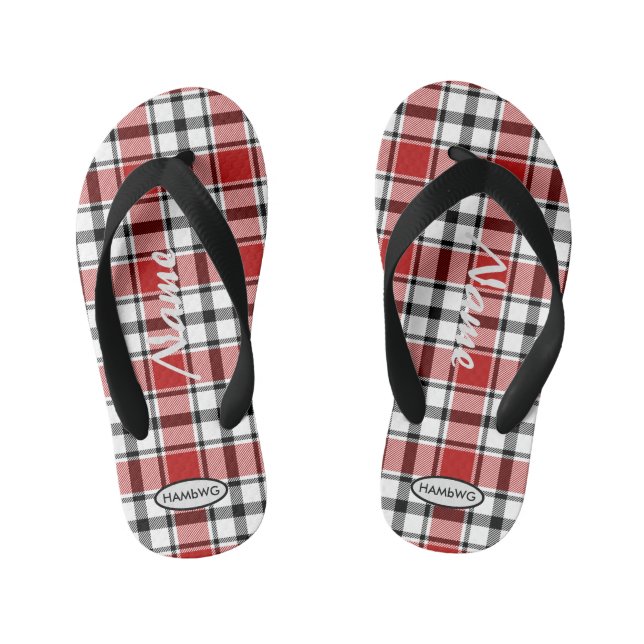 Jungs Karierte Flip-Flops HAMbWG Kid's Flip Flops (Fußbett)