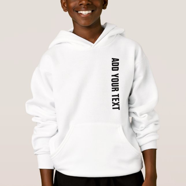 Jungs Kids White Hoodie Pullover Sweatshirt (Vorderseite)