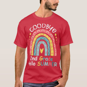 Jungs Kinder Auf Wiedersehen 2. Klasse Hallo Somme T-Shirt