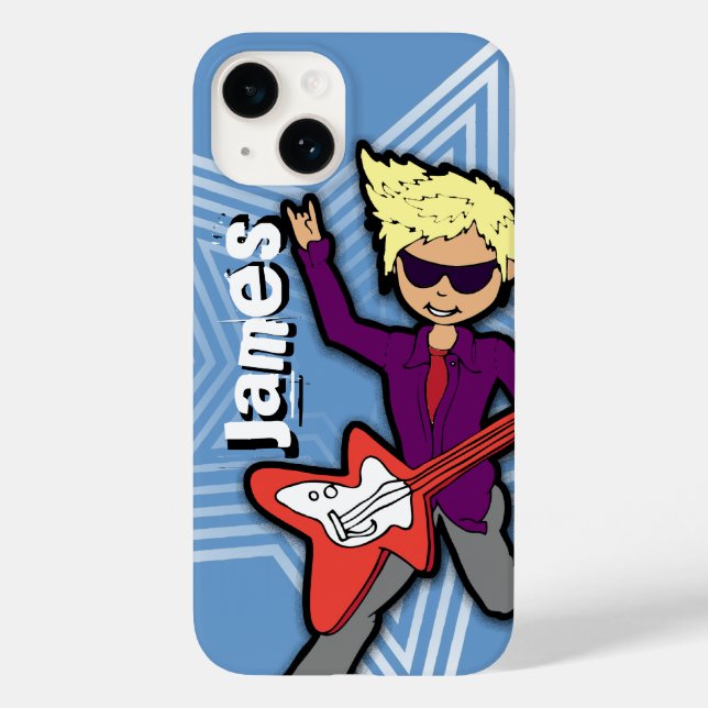 Jungs kurzer Name Rockstar Kinderhütte Case-Mate iPhone Hülle (Rückseite)