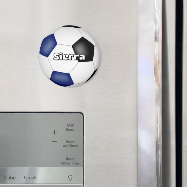 Jungs Mädchen Fußball blau schwarze Mannschaft Far Magnet (In Situ (Kühlschrank))