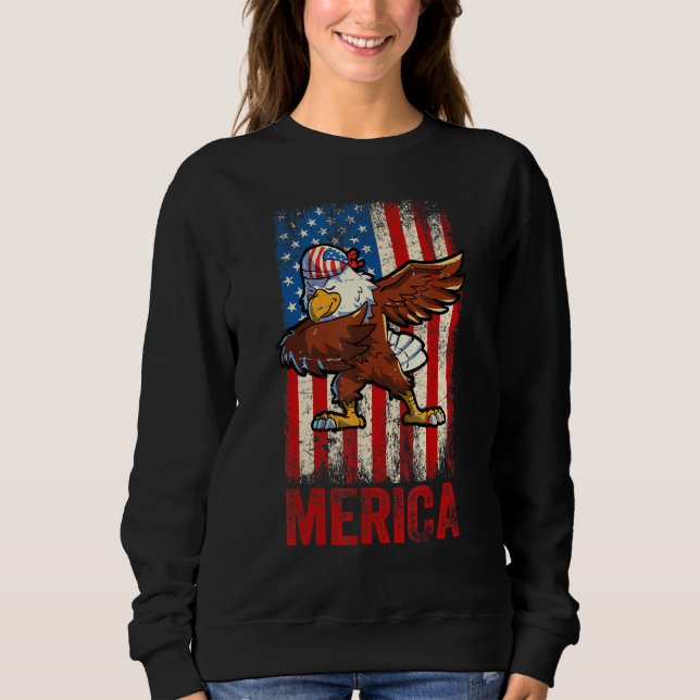 Jungs Männer amerikanischer Adler am 4. Juli Sweatshirt (Vorderseite)