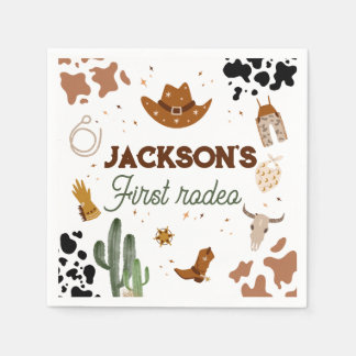 Jungs mein erster Rodeo Cowboy 1. Geburtstag Serviette