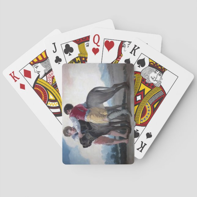 Jungs mit einem Mastiff Hund (von Francisco Goya) Spielkarten (Rückseite)