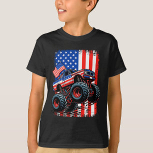 Jungs Monster Truck USA Flaggenmonster Truck 4. J T-Shirt