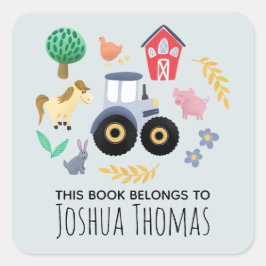 Jungs Niedlich dieses Buch gehört zu den blauen Ba Quadratischer Aufkleber