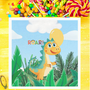 Jungs Niedlich Moderne Dinosaurier Kindergeburtsta Serviette
