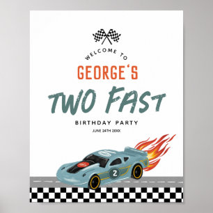 Jungs Niedlich zwei schnelle 2. Geburtstags Hot Ca Poster