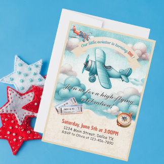 Jungs Niedlicher Kindergeburtstag für Flugzeuge Einladung