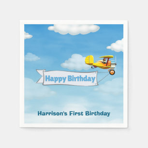 Jungs Niedlicher Kindergeburtstag für Flugzeuge Serviette