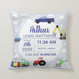 Jungs Niedliches Auto Flugzeug Name Baby Boy Gebur Kissen