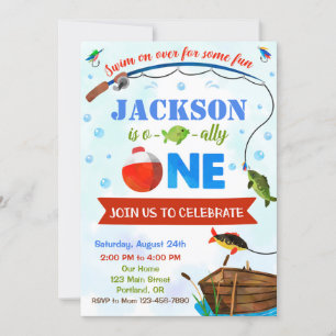 Jungs Ofishally EINEN Geburtstag Einladung O-fish-