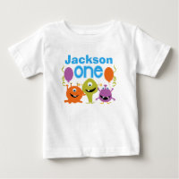Jungs Personalisierte Monster 1. Geburtstag T - Sh