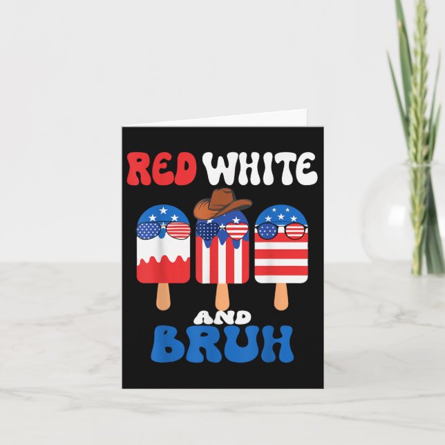 Jungs rot weiß und bruh Popsimus Männer 4. Juli Am Karte (Vorderseite)