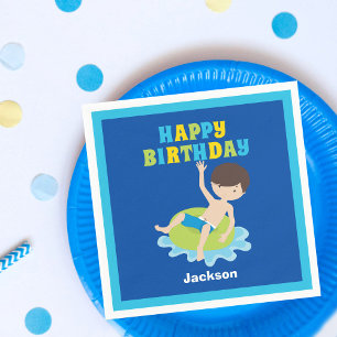 Jungs Schwimmbad Party Kinder Blue Geburtstag Serviette