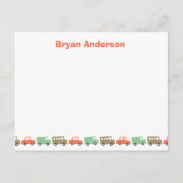 Jungs Spielzeug Spaß Niedliche Retro Transport Kid Mitteilungskarte