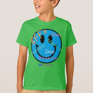 Jungs T - Shirt Smile Face BESTE FREUNDIN Blue Emo