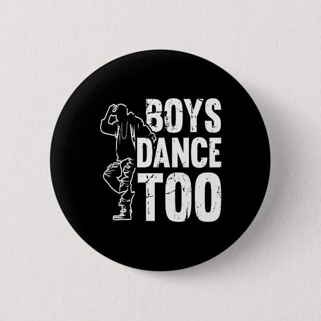 Jungs tanzen zu Cool Tanztänzer Button (Vorderseite)
