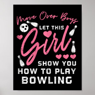 Jungs überholen Bowling Funny Bowler Girls Kinder  Poster