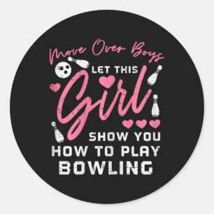 Jungs überholen Bowling Funny Bowler Girls Kinder Runder Aufkleber