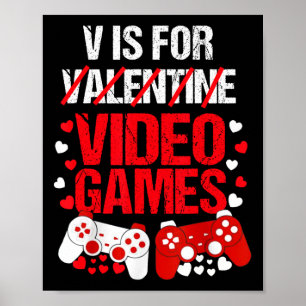 Jungs Valentinstag Gaming Kids Valentinstag Tod Poster
