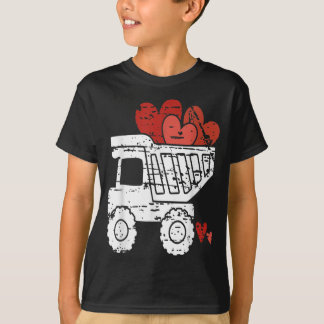 Jungs Valentinstag Herzklopfen Lastwagen Ladung Li T-Shirt