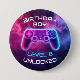 Jungs Video Gaming Level entsperrt Geburtstag Button