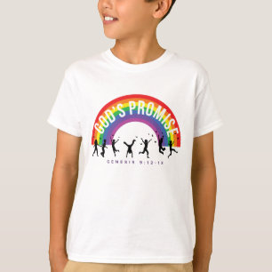 Jungs weißer T - Shirt Rainbow Gottes Versprechen