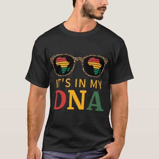 Jüngst in meiner DNA Afrika Leopard Black Hist T-Shirt (Vorderseite)