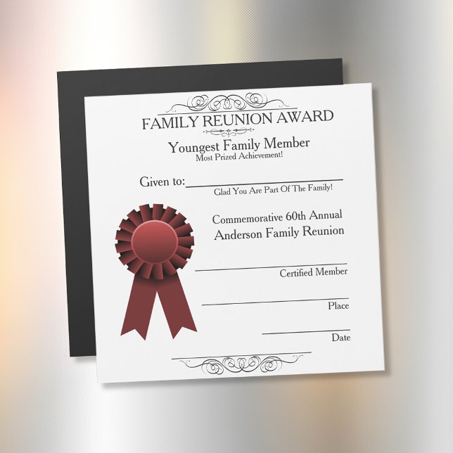 Jüngste Member Elegant Family Wiedersehen Awards Magnetkarte (Von Creator hochgeladen)