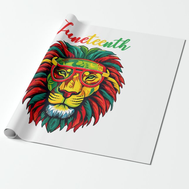 Jüngste Shirts von Lion bedrucken Schwarze Geschic Geschenkpapier (Ungerollt)