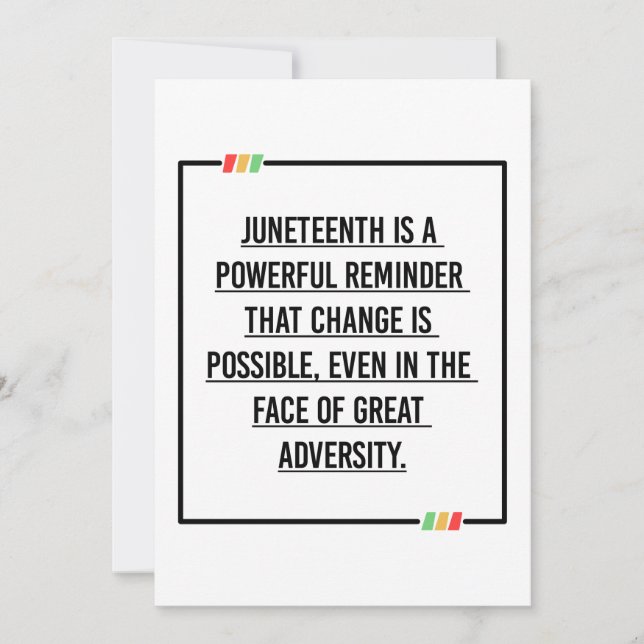 Jüngste Zitate, Freiheit der afroamerikanischen. Einladung (Vorderseite)