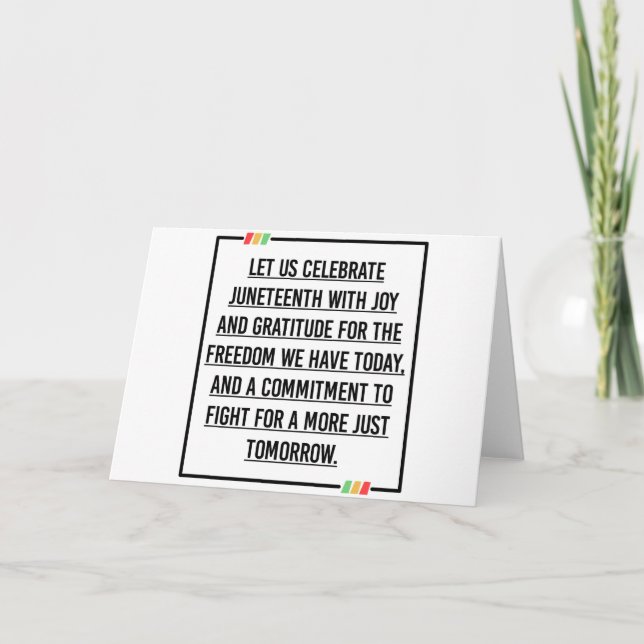 Jüngste Zitate, Freiheit der afroamerikanischen. Karte (Vorderseite)