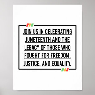 Jüngste Zitate, Freiheit der afroamerikanischen. Poster